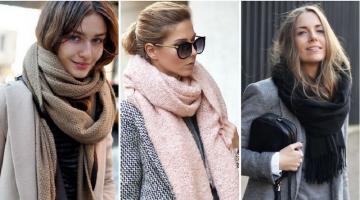Как завязывать шарф на пальто: разные виды узлов Как завязать круговой шарф на пальто